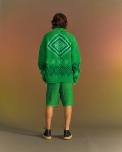 Andersson Bell TETLIN HALF ZIP-UP SWEATER atb1037m(GREEN)