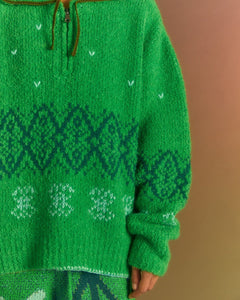 Andersson Bell TETLIN HALF ZIP-UP SWEATER atb1037m(GREEN)