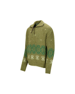 Andersson Bell TETLIN HALF ZIP-UP SWEATER atb1037m(KHAKI)