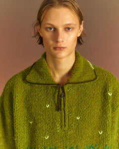 Andersson Bell TETLIN HALF ZIP-UP SWEATER atb1037m(KHAKI)