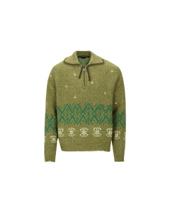 Andersson Bell TETLIN HALF ZIP-UP SWEATER atb1037m(KHAKI)