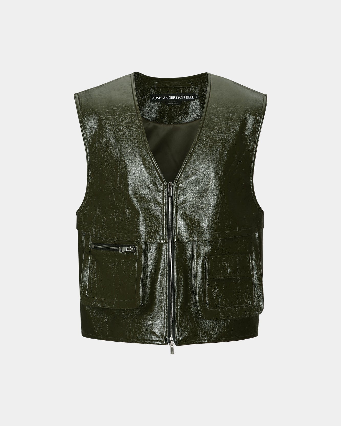 TONNY V-NECK ZIP-UP VEST atb1046m(KHAKI) – Andersson Bell