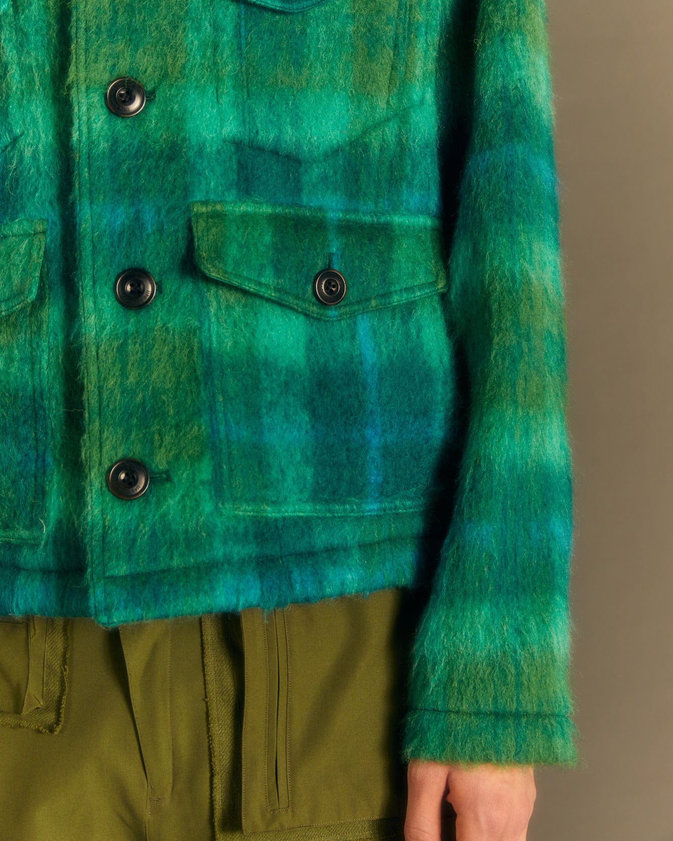 Andersson Bell TOULOUSE WOOL TRUCKER JACKET awa554m(GREEN /BLUE)