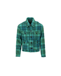 Andersson Bell TOULOUSE WOOL TRUCKER JACKET awa554m(GREEN /BLUE)
