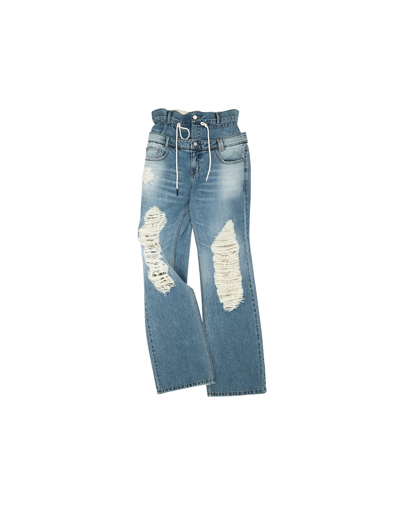 Andersson Bell (UNISEX) BERIA STRING DOUBLE WAIST JEANS apa668u(DUSTY BLUE)