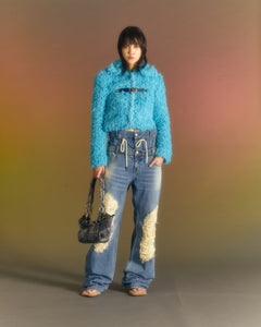 Andersson Bell (UNISEX) BERIA STRING DOUBLE WAIST JEANS apa668u(DUSTY BLUE)