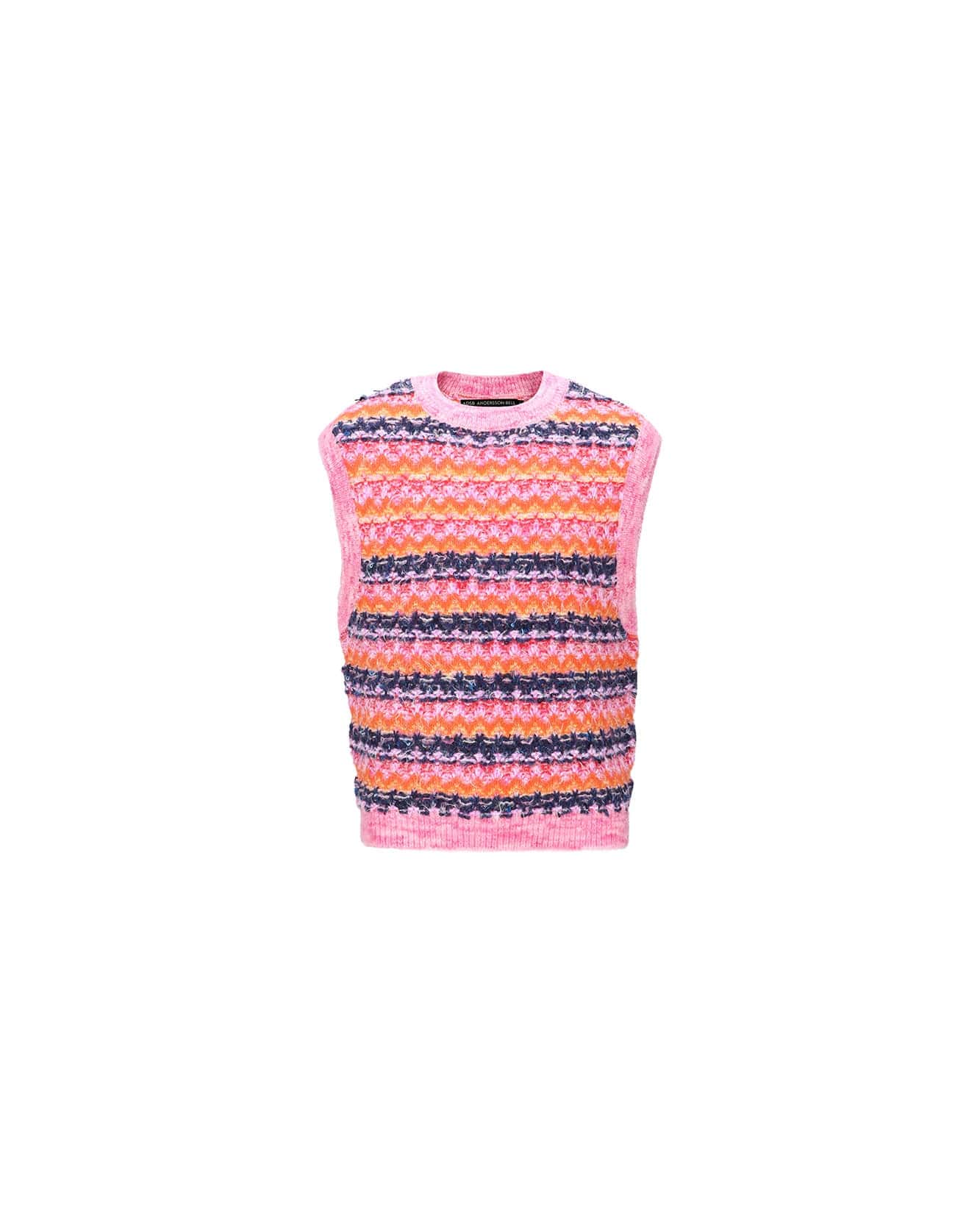 Andersson Bell UNISEX CANDY CREW-NECK VEST atb1016u(PINK)