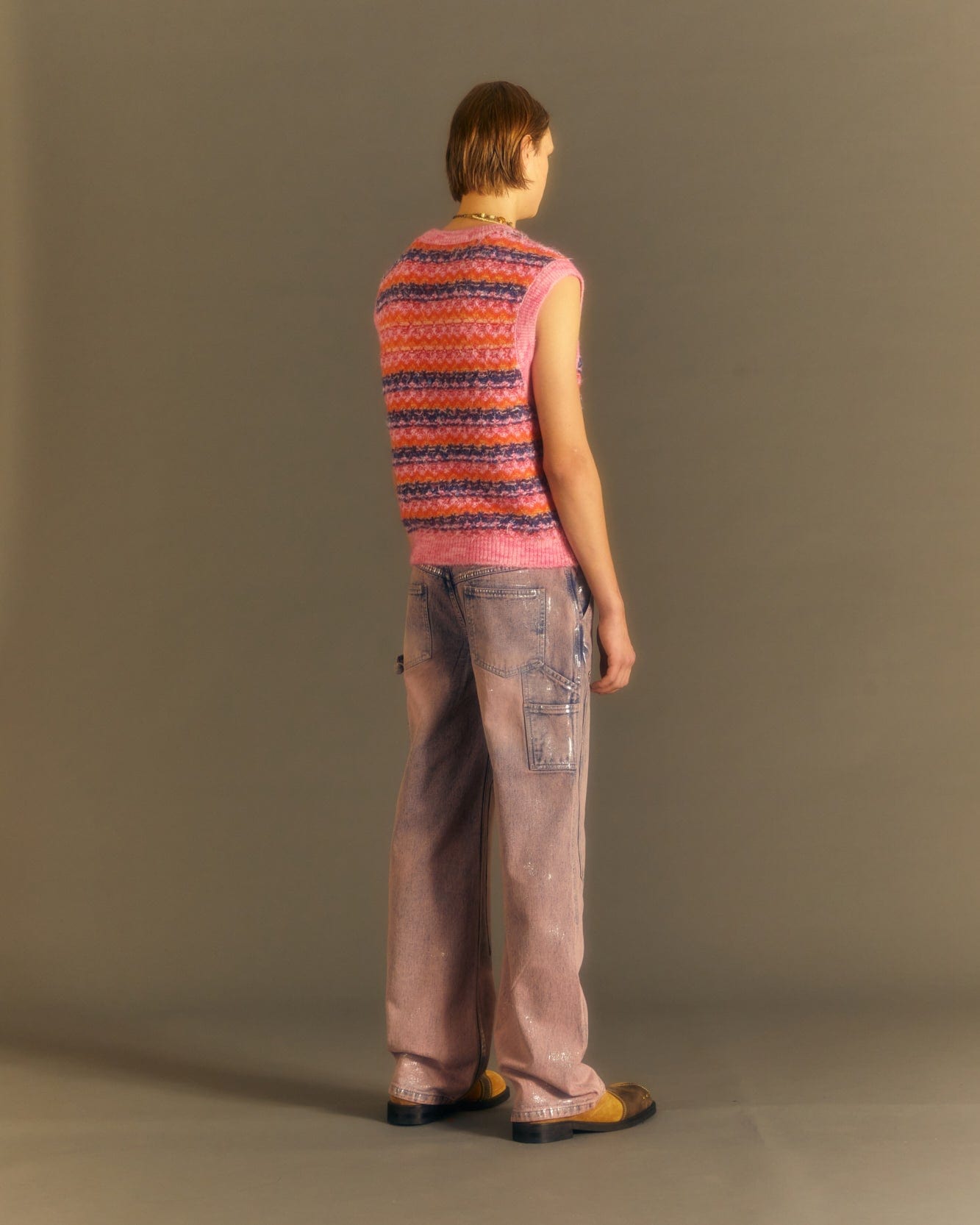 Andersson Bell UNISEX CANDY CREW-NECK VEST atb1016u(PINK)