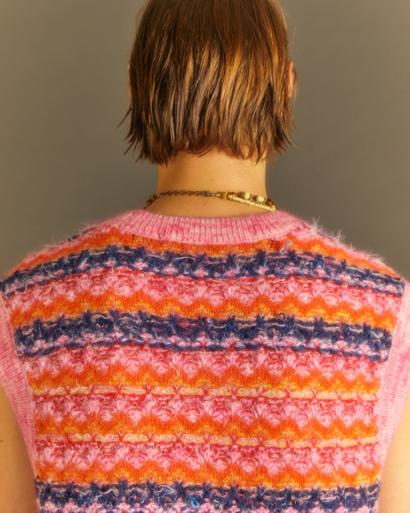 Andersson Bell UNISEX CANDY CREW-NECK VEST atb1016u(PINK)