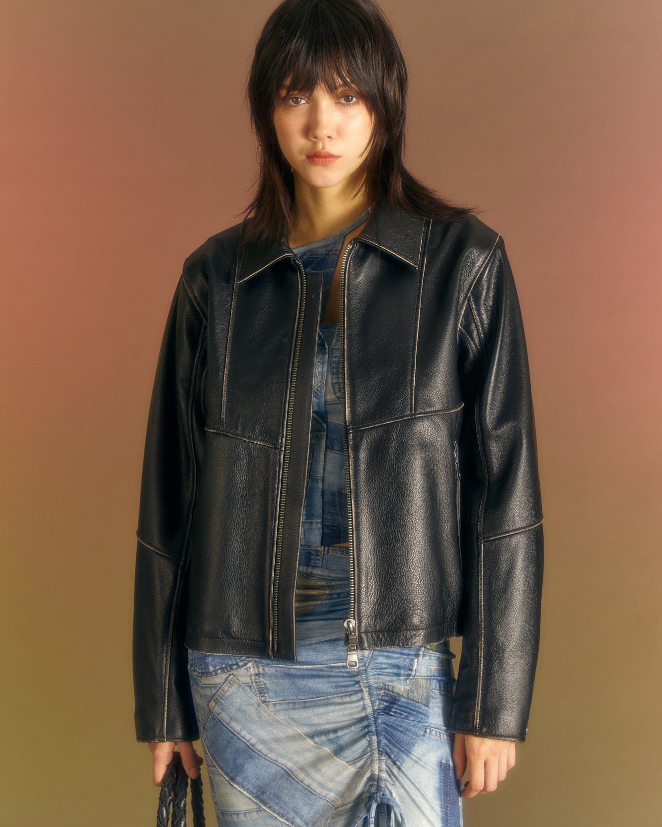 Andersson Bell UNISEX DRESZEN LEATHER ZIP-UP JACKET awa571u(BLACK)_women