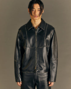 Andersson Bell UNISEX DRESZEN LEATHER ZIP-UP JACKET awa571u(BLACK)