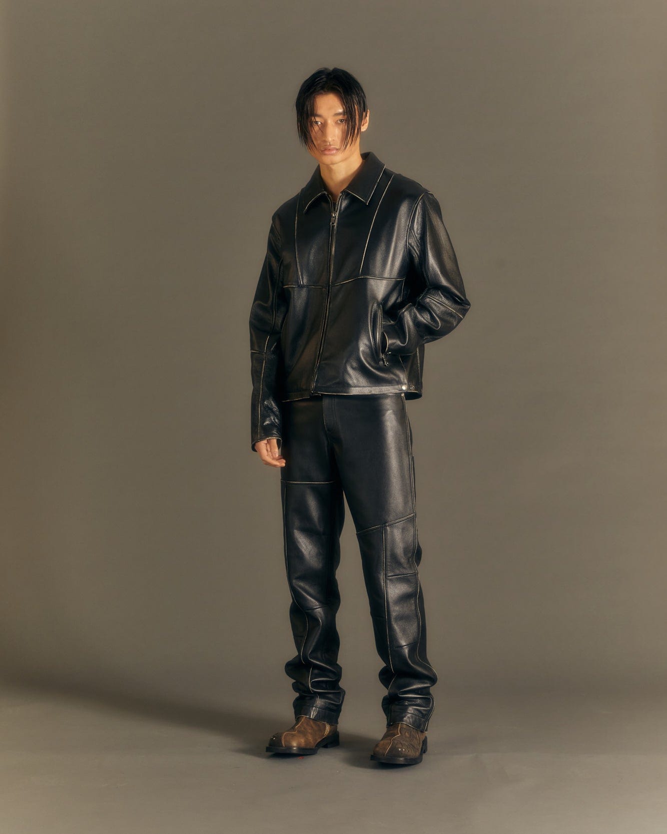 Andersson Bell UNISEX DRESZEN LEATHER ZIP-UP JACKET awa571u(BLACK)
