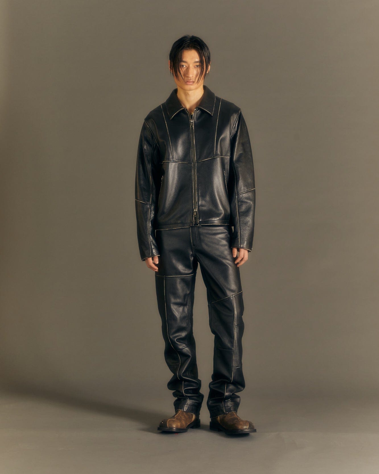 Andersson Bell UNISEX DRESZEN LEATHER ZIP-UP JACKET awa571u(BLACK)
