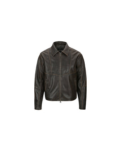 Andersson Bell UNISEX DRESZEN LEATHER ZIP-UP JACKET awa571u(BROWN)_women