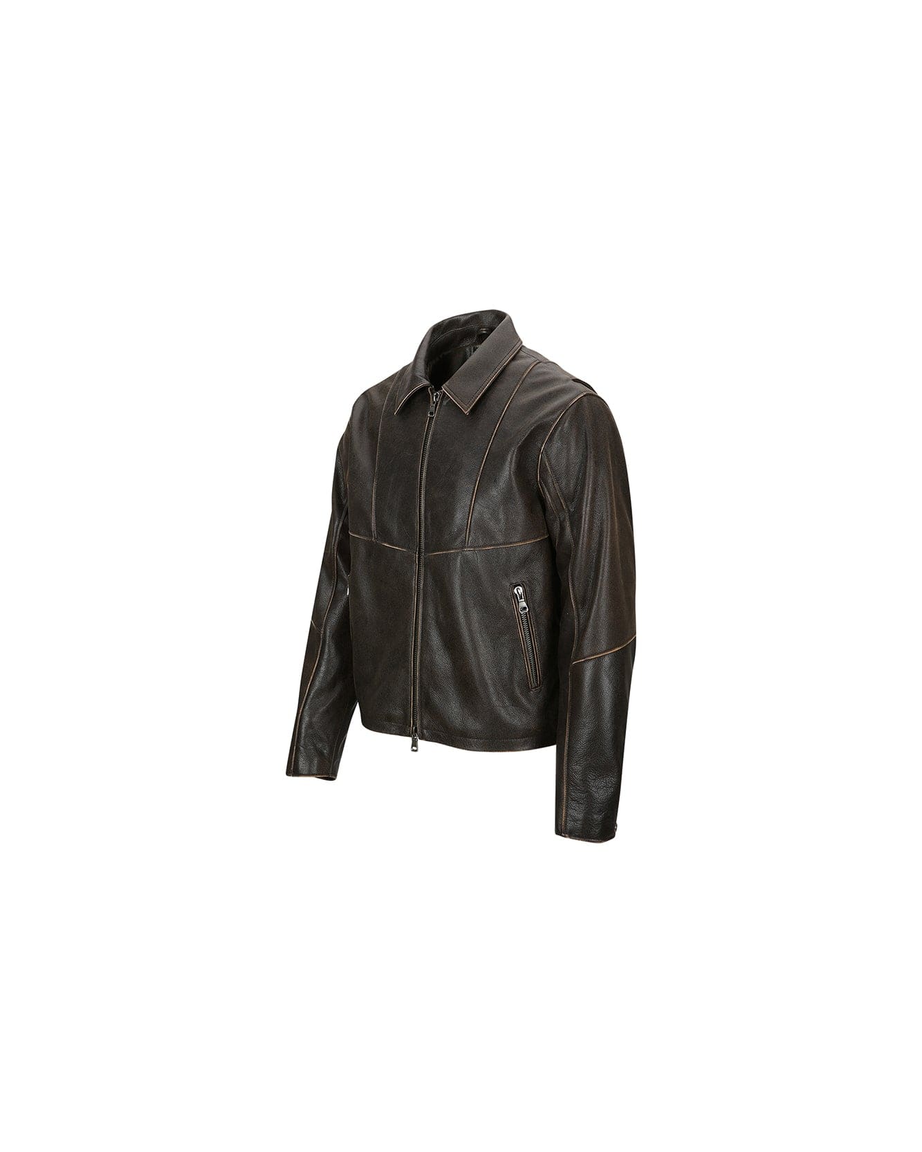 Andersson Bell UNISEX DRESZEN LEATHER ZIP-UP JACKET awa571u(BROWN)_women