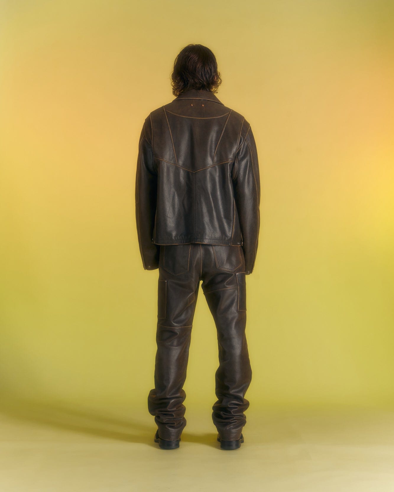 Andersson Bell UNISEX DRESZEN LEATHER ZIP-UP JACKET awa571u(BROWN)