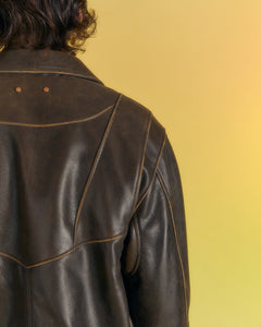 Andersson Bell UNISEX DRESZEN LEATHER ZIP-UP JACKET awa571u(BROWN)
