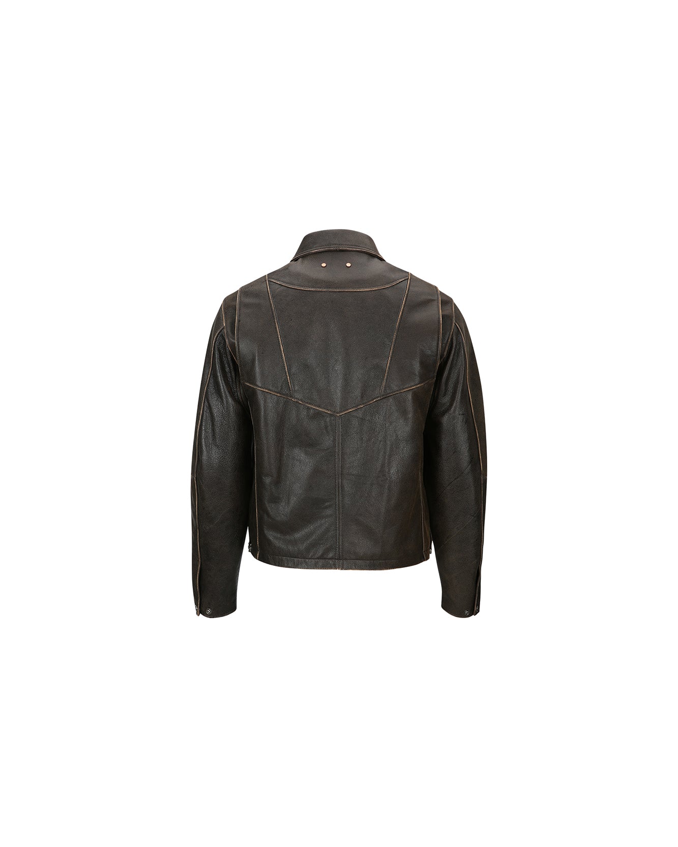 Andersson Bell UNISEX DRESZEN LEATHER ZIP-UP JACKET awa571u(BROWN)