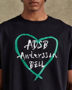 Andersson Bell UNISEX HEART KELLY LOGO T-SHIRTS atb1290u(BLACK)