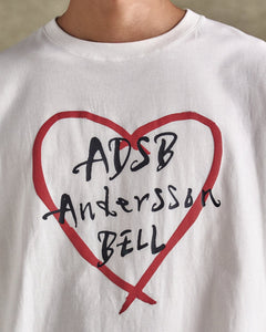 Andersson Bell UNISEX HEART KELLY LOGO T-SHIRTS atb1290u(WHITE)