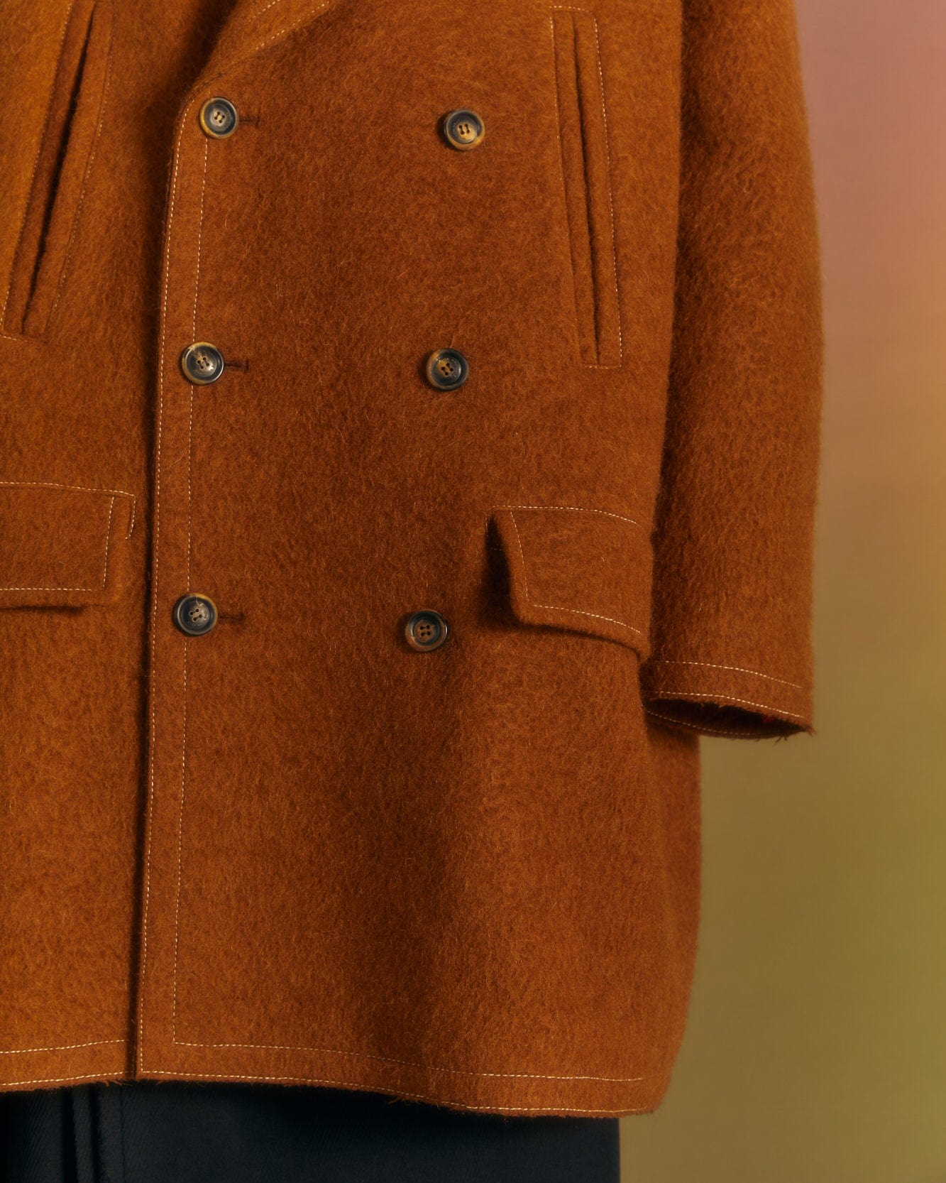 Andersson Bell UNISEX LEON PEA COAT awa558u(BROWN)