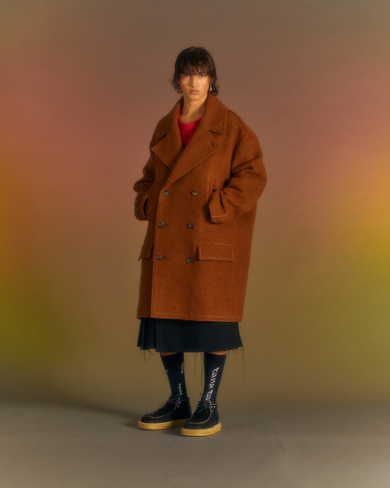 Andersson Bell UNISEX LEON PEA COAT awa558u(BROWN)
