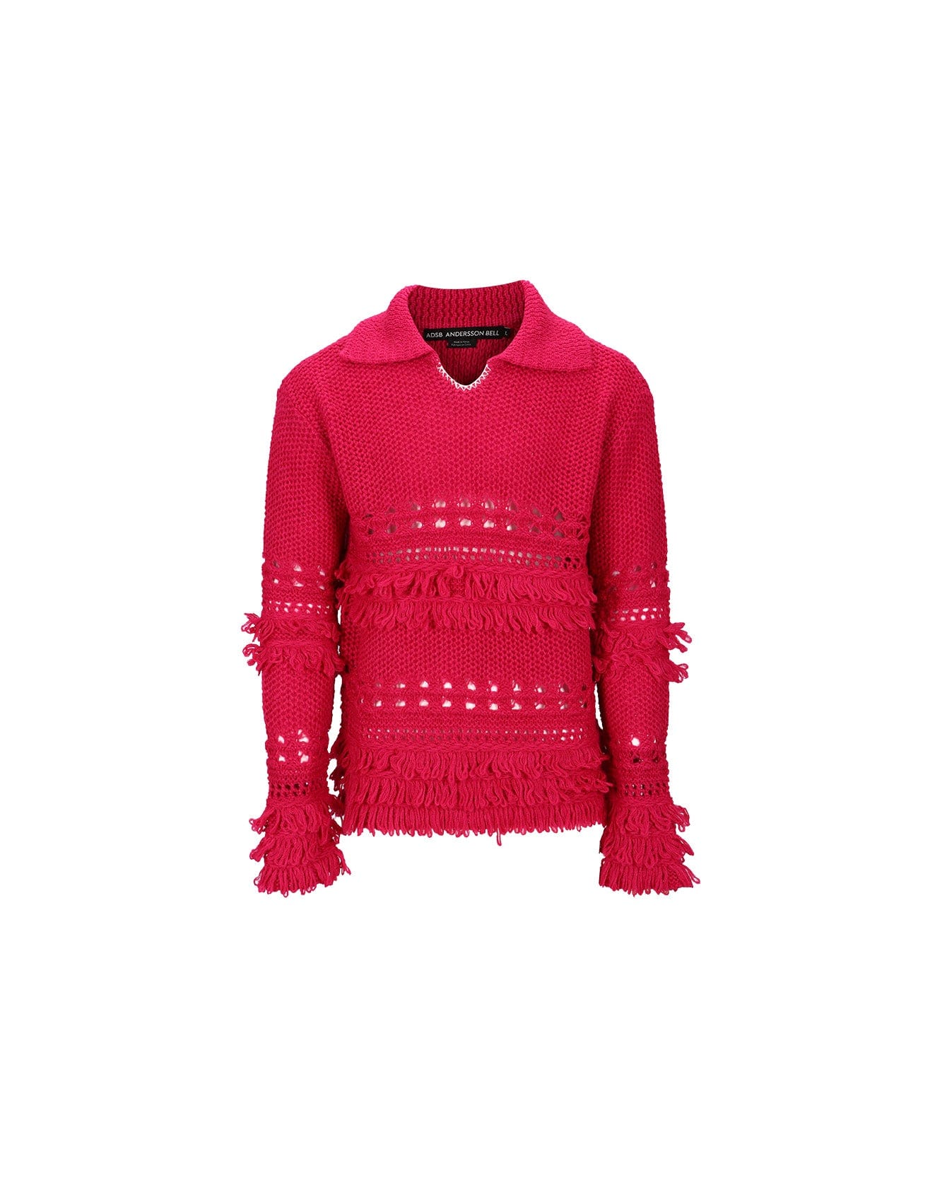 Andersson Bell UNISEX LOCHES POLO SWEATER atb1022u(CHERRY RED)