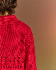 Andersson Bell UNISEX LOCHES POLO SWEATER atb1022u(CHERRY RED)