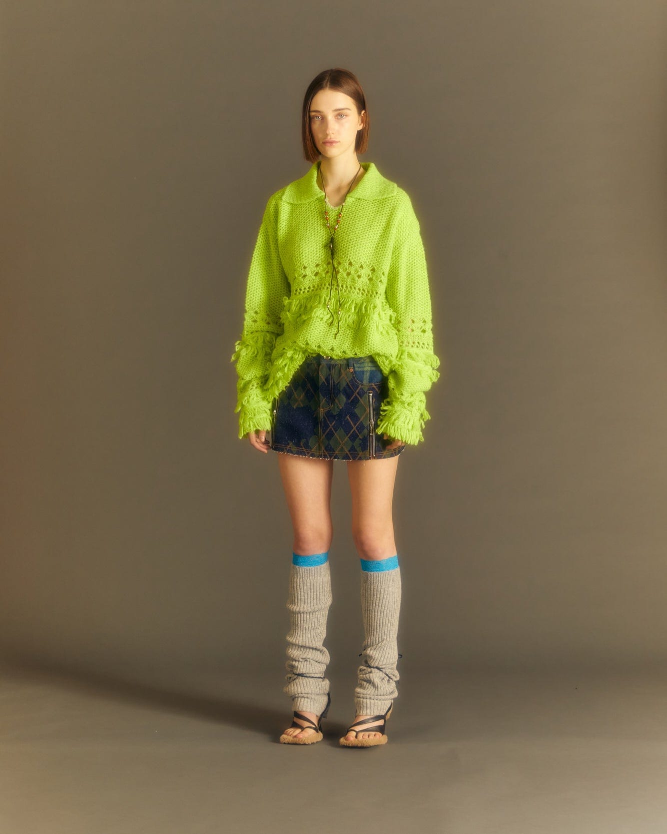 Andersson Bell UNISEX LOCHES POLO SWEATER atb1022u(LIME)