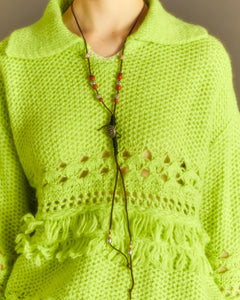 Andersson Bell UNISEX LOCHES POLO SWEATER atb1022u(LIME)