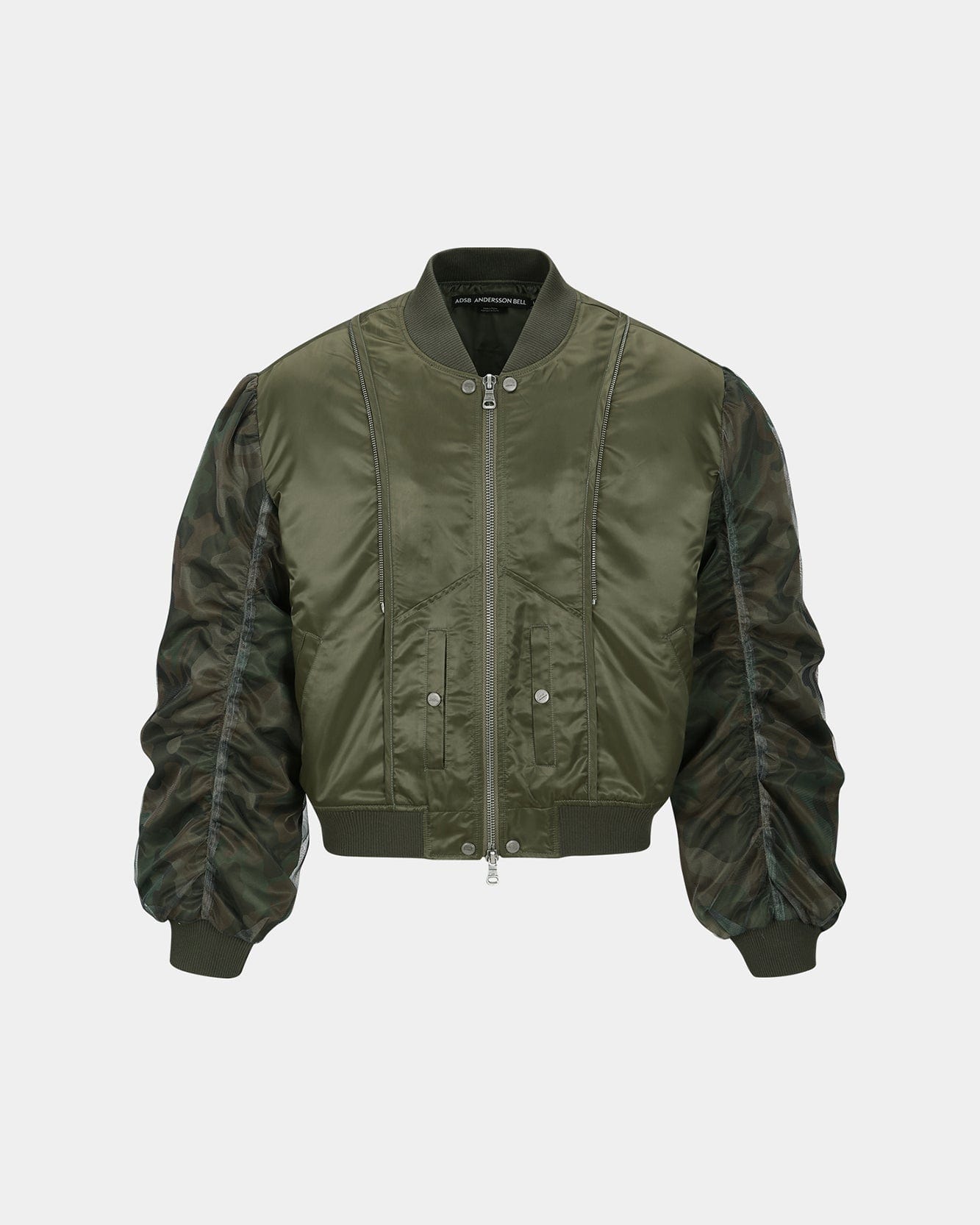 UNISEX MESH SLEEVE BOMBER JACKET awa626u(KHAKI) – Andersson Bell