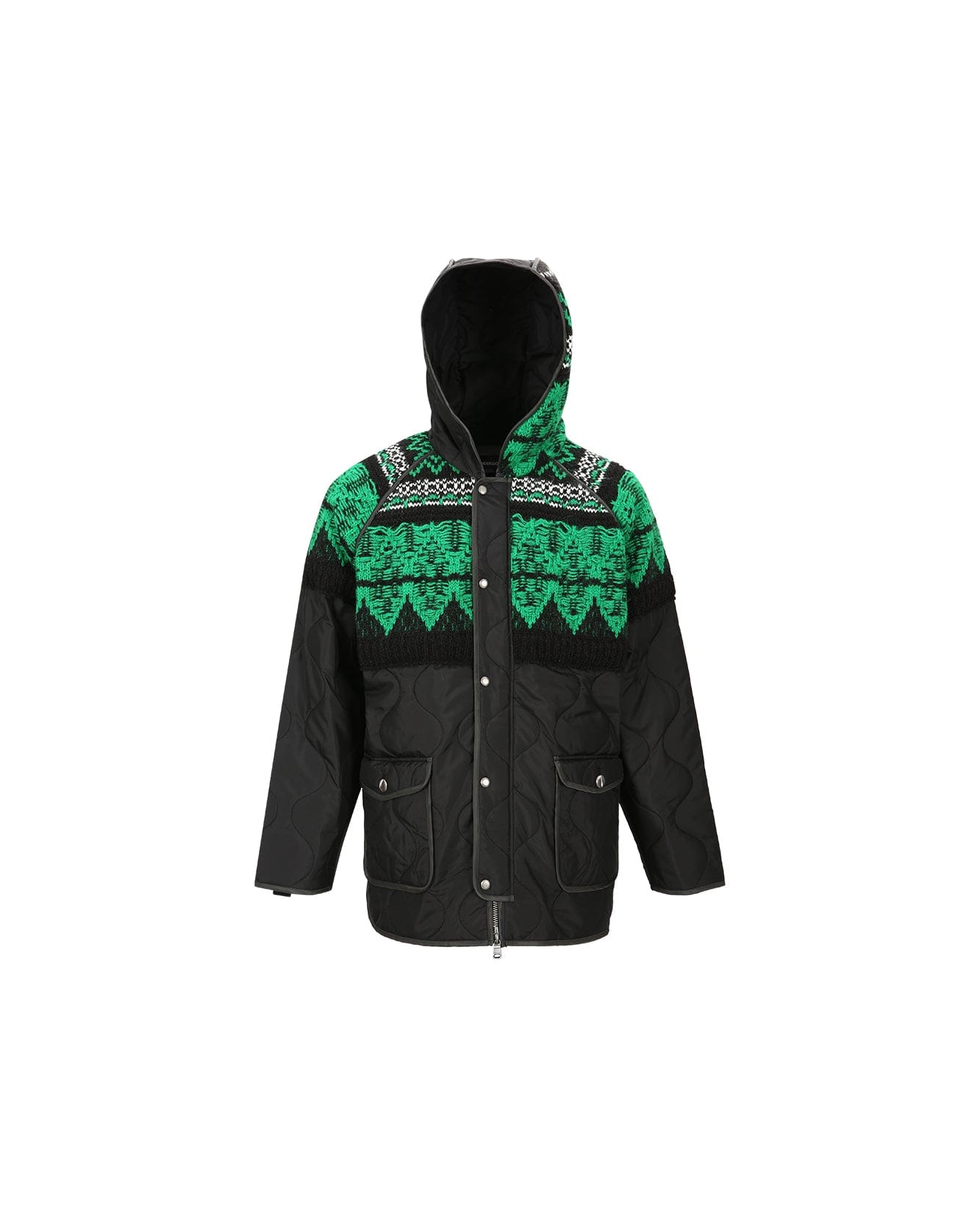 Andersson Bell UNISEX NORDIC KNIT PATCH QUILTED PARKA awa555u(BLACK)