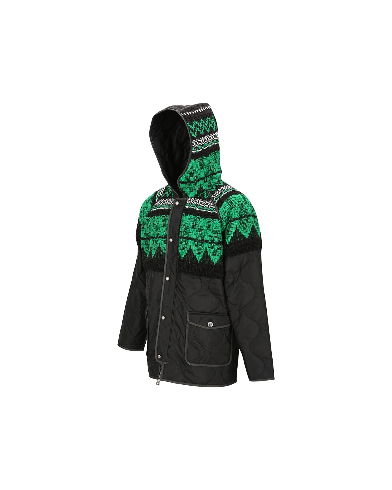 Andersson Bell UNISEX NORDIC KNIT PATCH QUILTED PARKA awa555u(BLACK)
