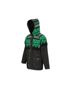 Andersson Bell UNISEX NORDIC KNIT PATCH QUILTED PARKA awa555u(BLACK)