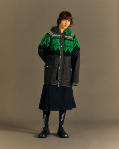 Andersson Bell UNISEX NORDIC KNIT PATCH QUILTED PARKA awa555u(BLACK)