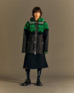 Andersson Bell UNISEX NORDIC KNIT PATCH QUILTED PARKA awa555u(BLACK)