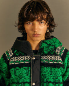 Andersson Bell UNISEX NORDIC KNIT PATCH QUILTED PARKA awa555u(BLACK)