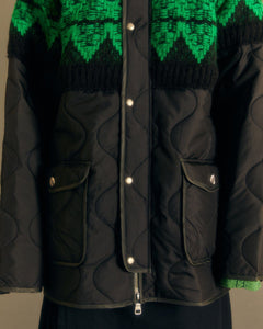 Andersson Bell UNISEX NORDIC KNIT PATCH QUILTED PARKA awa555u(BLACK)
