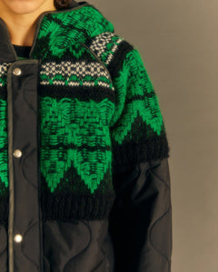 Andersson Bell UNISEX NORDIC KNIT PATCH QUILTED PARKA awa555u(BLACK)