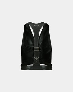 Andersson Bell UNISEX RAW EDGE PATCHWORK LEATHER VEST awa687u(BLACK)