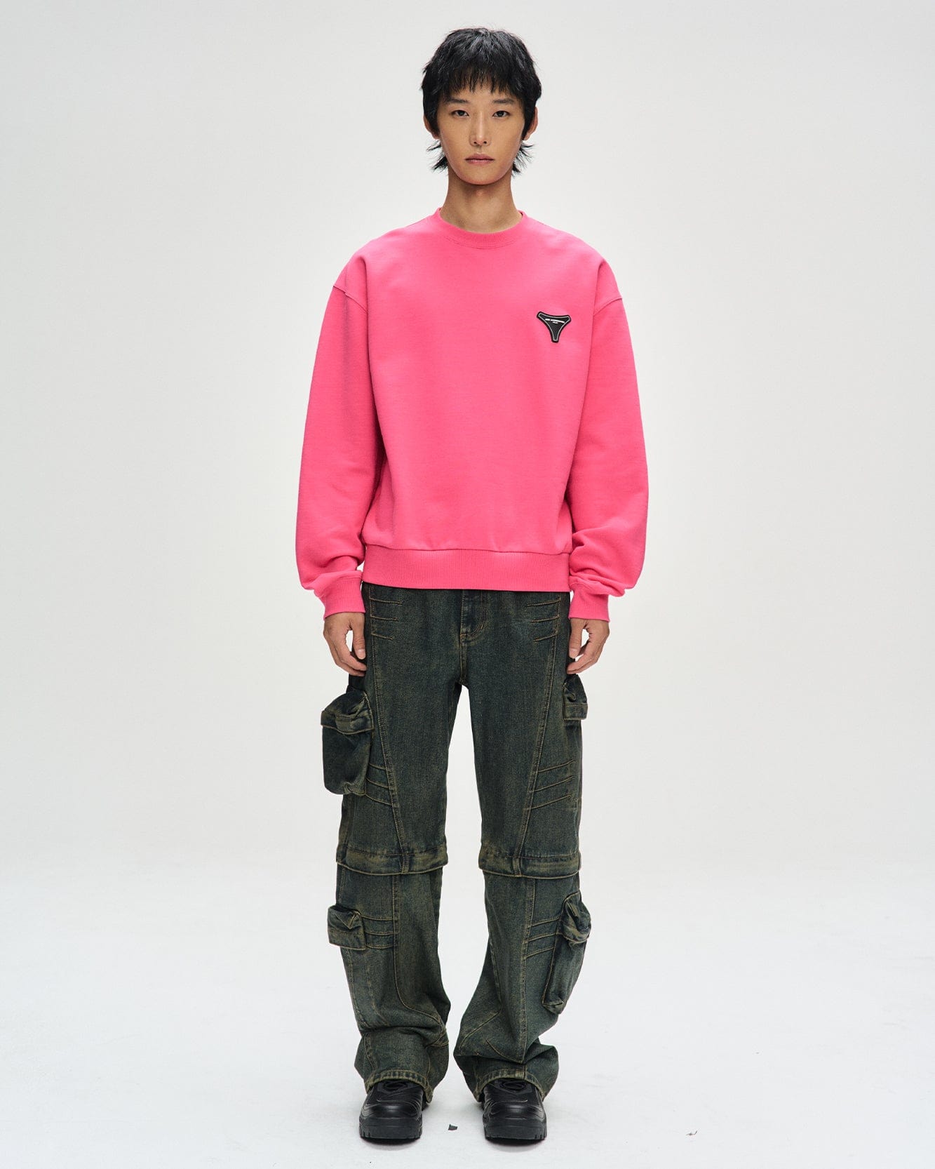 Andersson Bell UNISEX STOOL PATCH LOGO SWEATSHIRTS atb1272u(PINK)_MEN