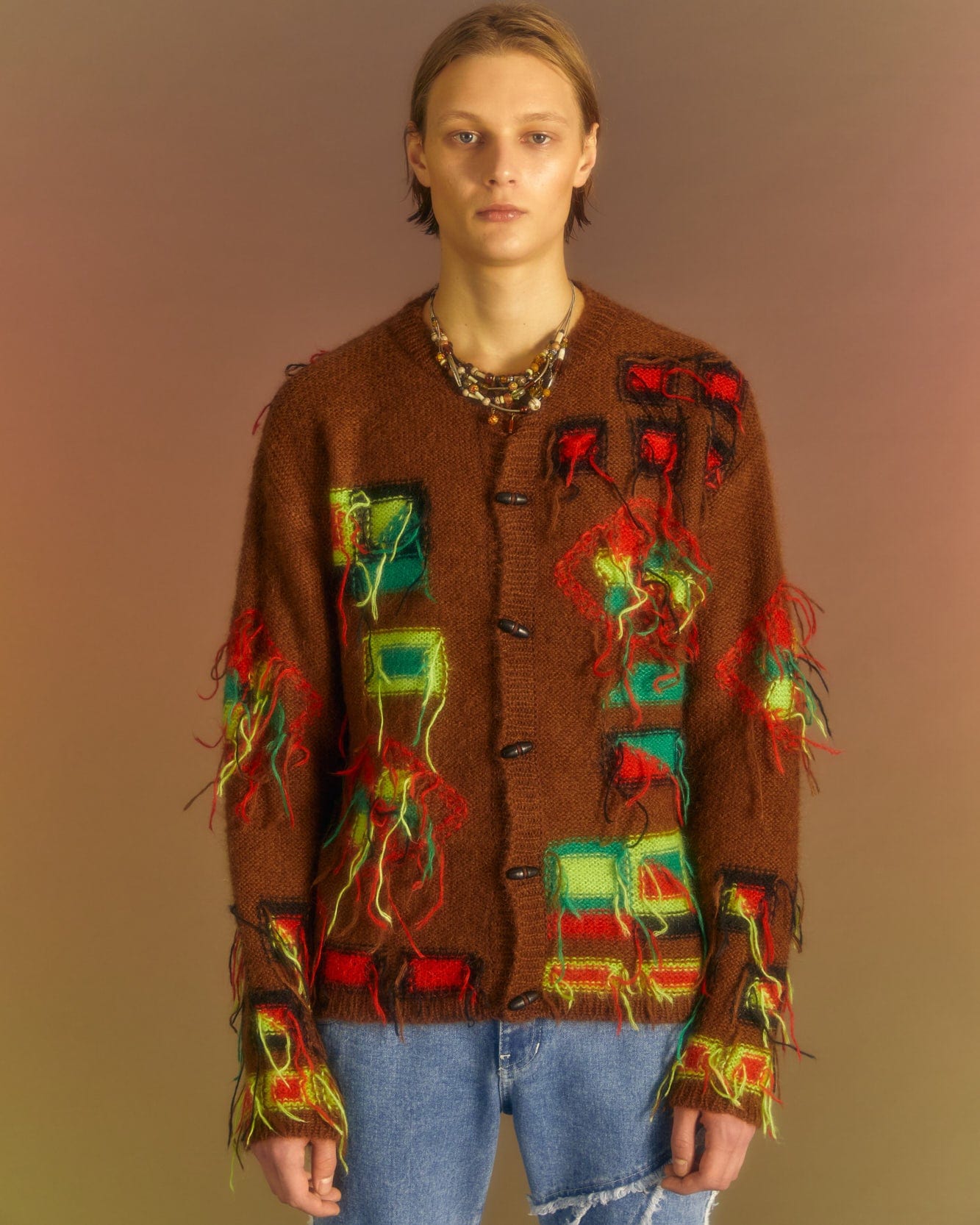 Andersson Bell VILLAGE INTARSIA CARDIGAN atb1006m(BROWN)