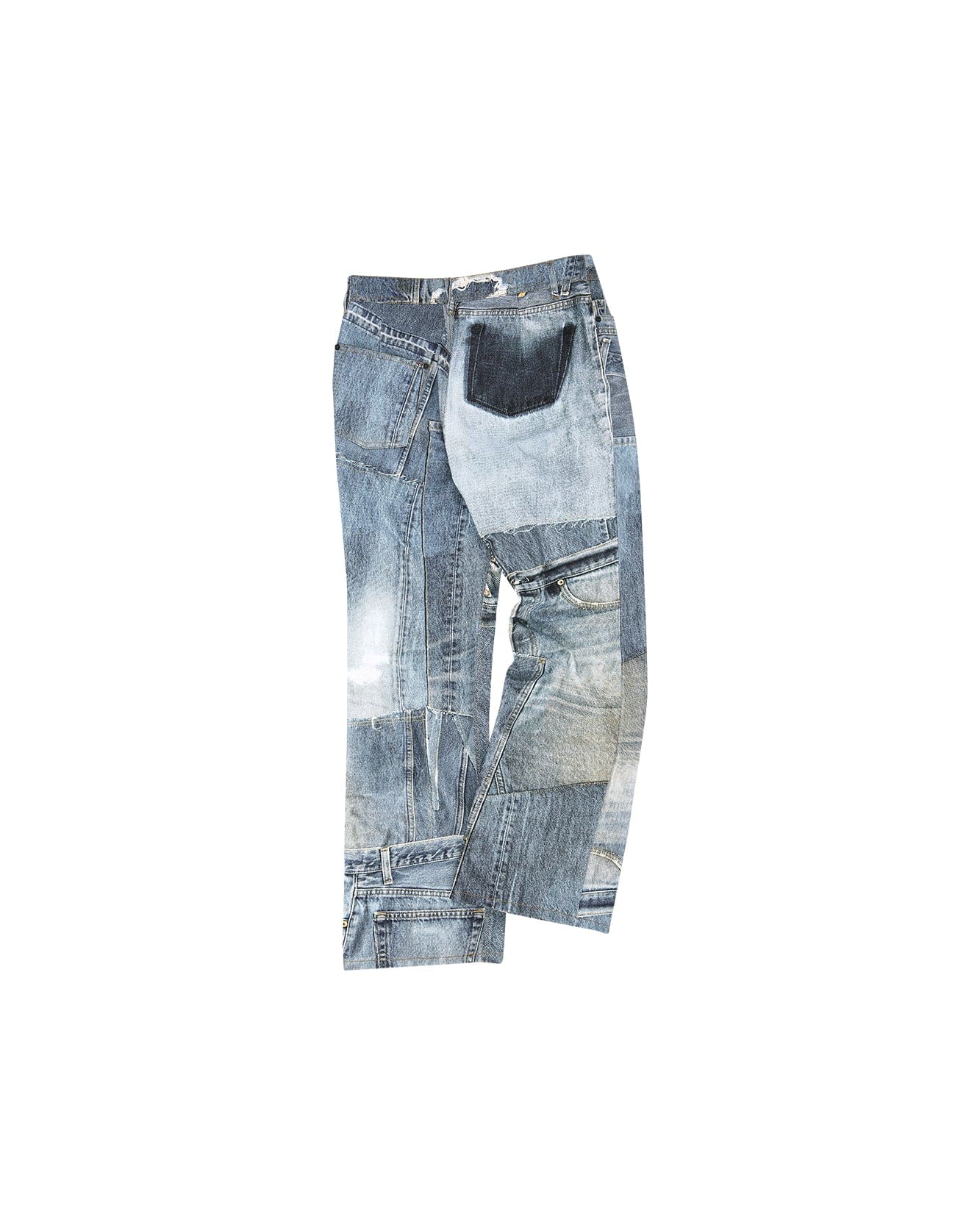 Dolce & Gabbana Baggy Patchwork Denim Jeans in Blue for Men