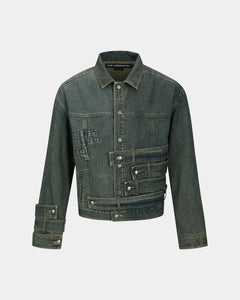 Andersson Bell WAISTBANDS DENIM JACKET awa636m(ARMY GREEN)