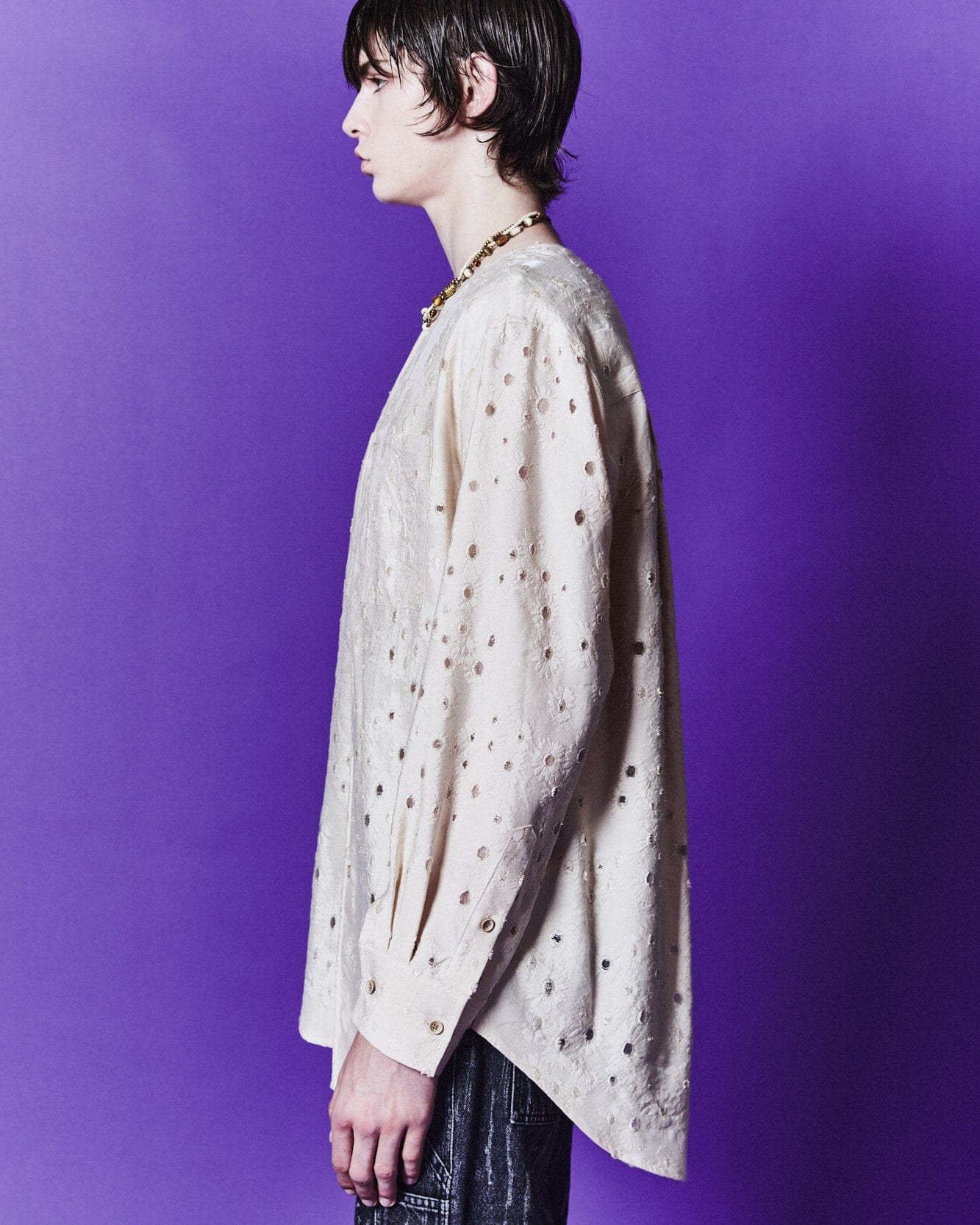 Andersson Bell WANSHUA COLLARLESS SHIRTS atb1050m(ECRU)