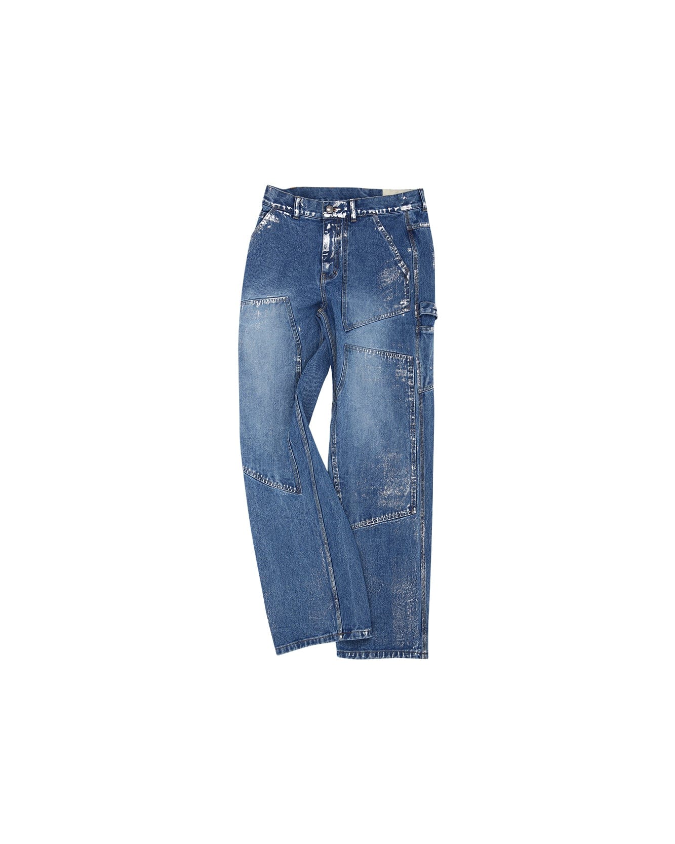 WAX COATED CARPENTER WIDE-LEG JEANS apa685m(BLUE) – Andersson Bell WAX COATED CARPENTER WIDE-LEG JEANS apa685m(BLUE) – Andersson Bell
