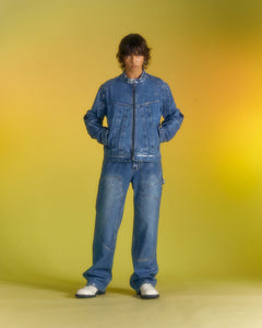 Andersson Bell WAX COATED CARPENTER WIDE-LEG JEANS apa685m(BLUE)