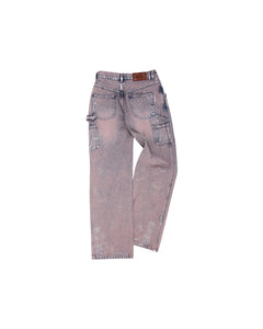 Andersson Bell WAX COATED CARPENTER WIDE-LEG JEANS apa685m(DUST PINK)
