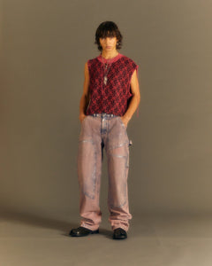 Andersson Bell WAX COATED CARPENTER WIDE-LEG JEANS apa685m(DUST PINK)