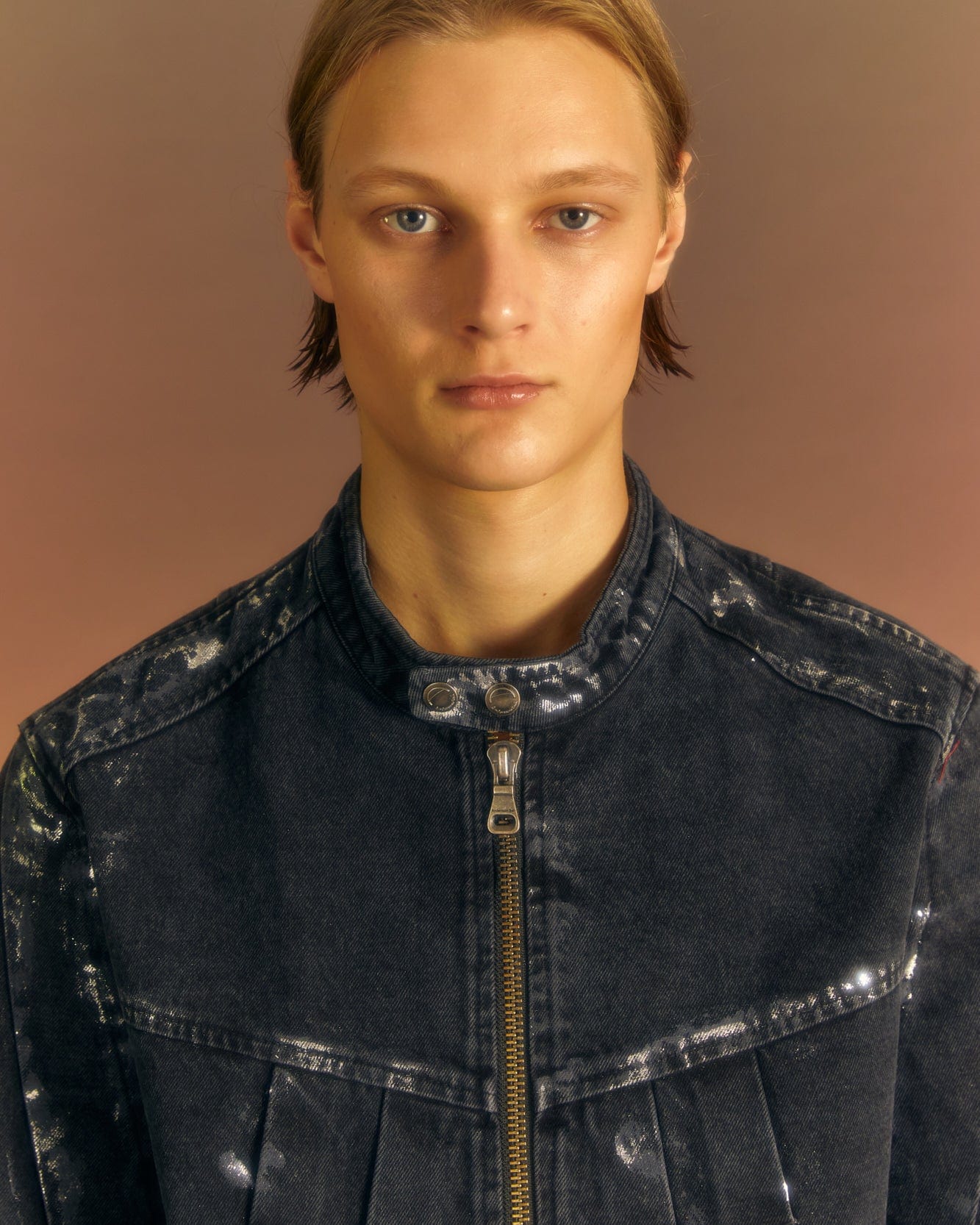 Andersson Bell WAX COATED DENIM MOTORCYCLE JACKET awa560m(BLACK)_1